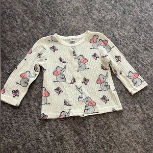 Cute Elephants and Butterflies Knit Cardigan 18-24 Months
